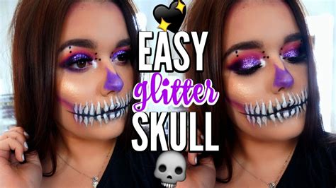 glitter skull makeup